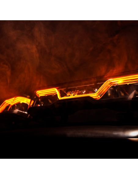 Barra de luz LED âmbar 527mm X-Spider Venom | Longo alcance HR | Luz branca de posição A e luz de advertência âmbar XA1 | 12/24V