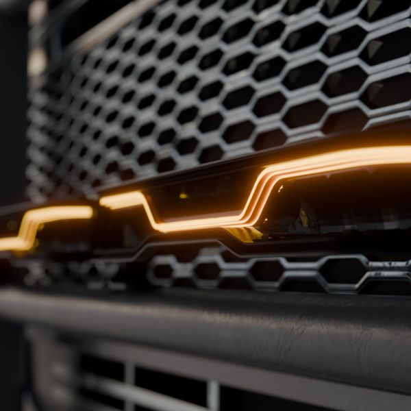 Barra de luz LED X-Spider Venom 527mm | Longo alcance HR | Luz branca de posição A e luz de advertência âmbar XA1 | 12/24V