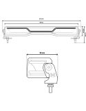 Medidas Barra LED 527mm X-Spider Venom | Largo Alcance HR | Posición Blanca A y Advertencia Ámbar XA1 | 12/24V