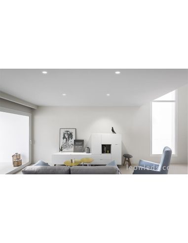 Chambre moderne avec pointeur LED installé | Downlight LED rond | Éclairage LED LeonLeds