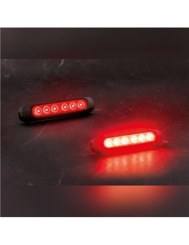 Piloto LED trasero FT-336 LED 2 funciones FRENO/POSICIÓN cable 1metro, 12/24V 132mm Homologación R1 S1