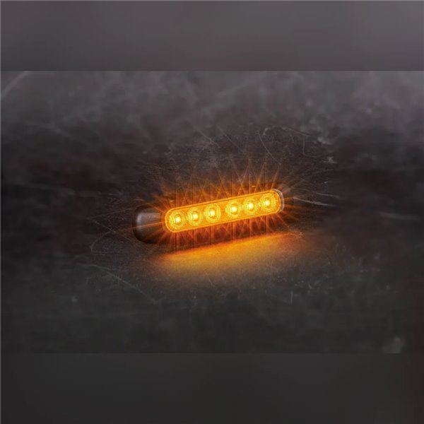 Piloto LED Intermitente FT-337 LED, luz de indicación con cable 1metro, 12/30V 132mm Homologación 1 2a
