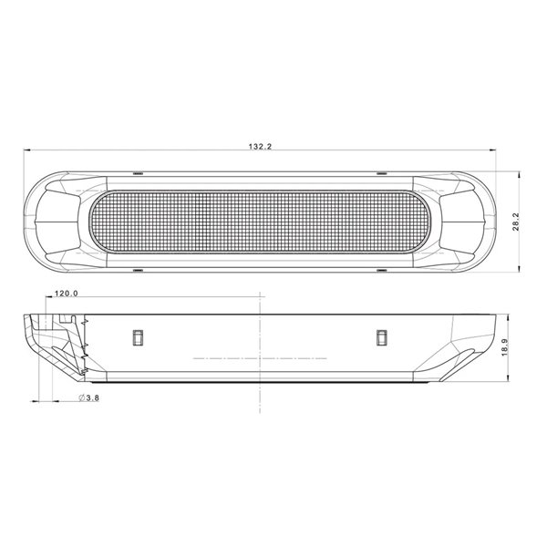 Voyant clignotant à LED FT-337, avec câble de 1 mètre, 12/30 V, 132 mm, homologation 1 2a