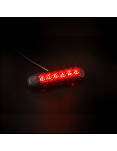 Piloto estroboscópico rojo LED FT-200 C LED DARK ADR, luz de advertencia versión oscura, cable 1m, 12/30V 132mm Homologación XR1