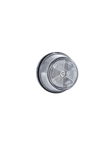 Weiße LED-Frontpositionsmarkierungsleuchte mit Reflektor FT-059 B, 0,5 m Kabel, 12/36 V, E9-Zulassung