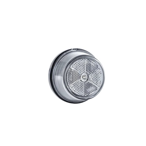 Weiße LED-Frontpositionsmarkierungsleuchte mit Reflektor FT-059 B, 0,5 m Kabel, 12/36 V, E9-Zulassung