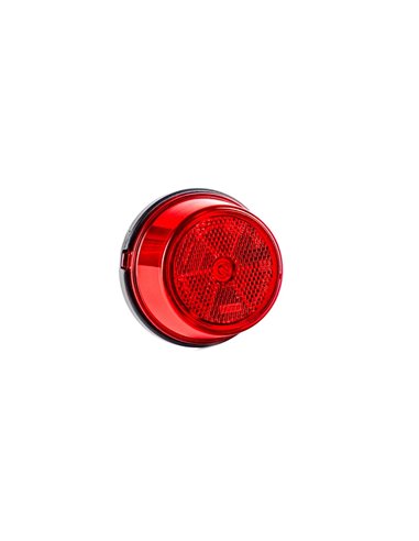 Rote LED-Rückleuchte mit Reflektor FT-059 C, 0,5 m Kabel, 12/236 V, E9-Zulassung