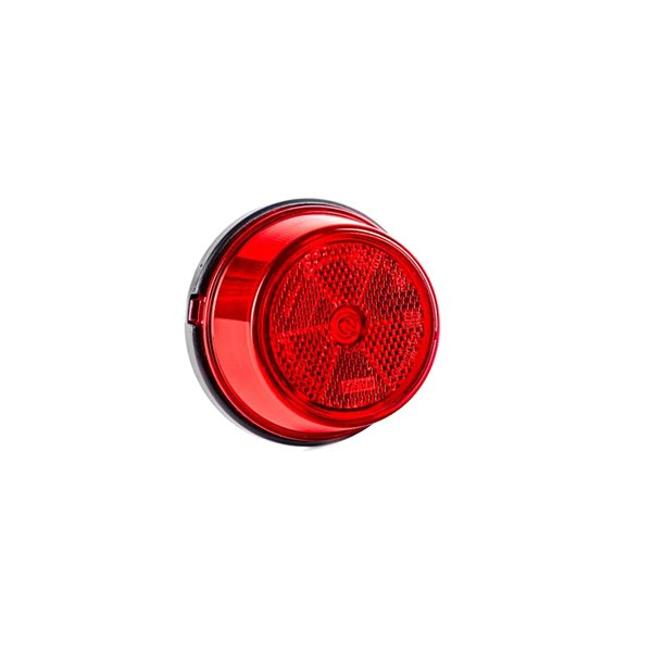 Luz de gálibo LED posición trasera roja con reflector FT-059 C, cable de 0,5 metros, 12/236V homologación E9