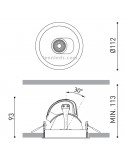 Dimensiones LED Pointer de Arkos Light | Downlight LED orientable | LeonLeds iluminión