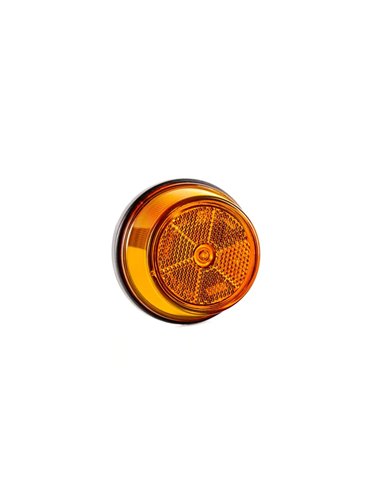 Gelbe LED-Seitenmarkierungsleuchte mit Reflektor FT-059 Z, 0,5 m Kabel, 12/36 V, E9-Zulassung