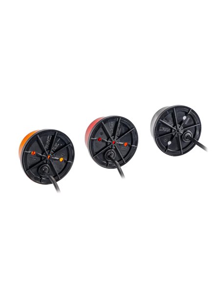 Rote LED-Rückleuchte mit Reflektor FT-059 C, 0,5 m Kabel, 12/236 V, E9-Zulassung