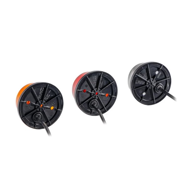 Weiße LED-Frontpositionsmarkierungsleuchte mit Reflektor FT-059 B, 0,5 m Kabel, 12/36 V, E9-Zulassung