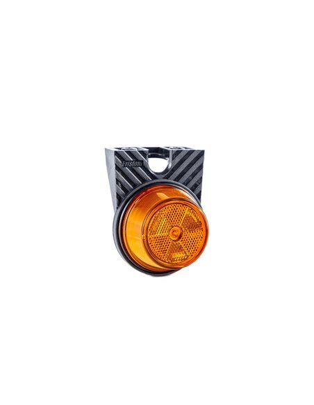 Luz de gálibo LED con soporte angular amarillo con reflector FT-059 B+K LED, cable de 0,5 metros, 12/36V homologación E9