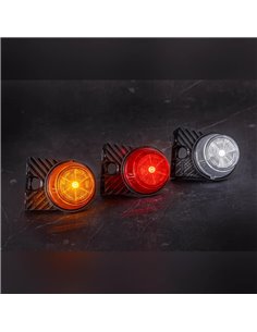 LED-Begrenzungsleuchte mit weißem Winkelhalter und Reflektor FT-059 B+K LED, 0,5 m Kabel, 12/36 V, E9-Zulassung 2