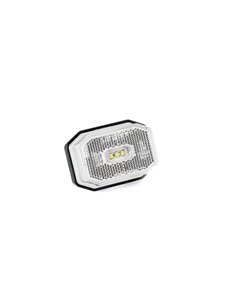 Luz de gálibo LED blanca posición delantera FT-001 B con reflector y cable 0,5 metros 12/36V, Homologación A E9