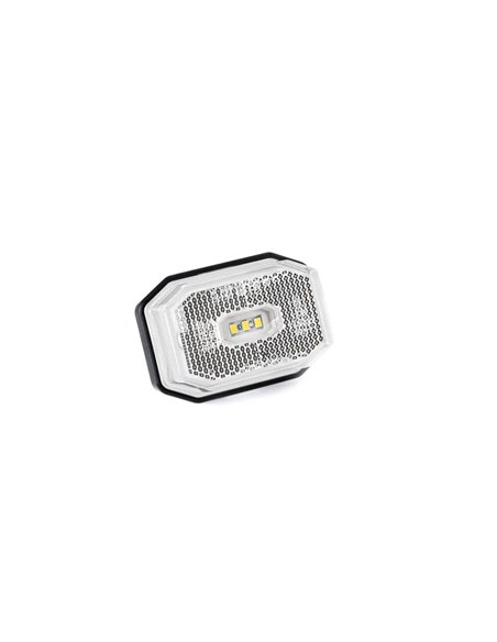 Luz de gálibo LED blanca posición delantera FT-001 B con reflector y cable 0,5 metros 12/36V, Homologación A E9