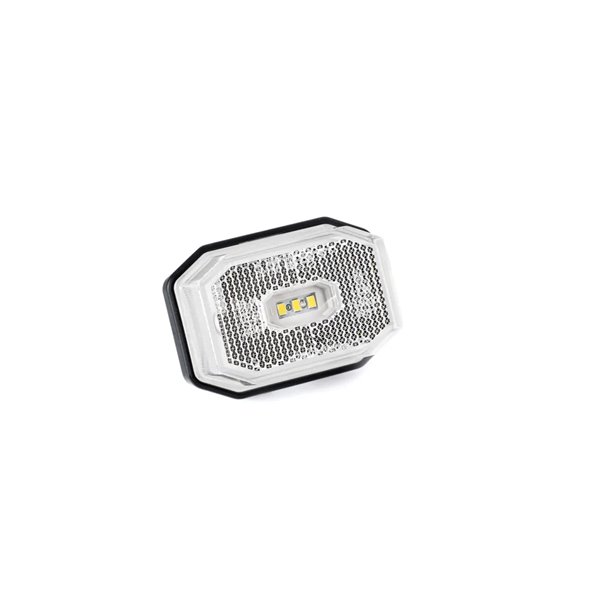 Luz de gálibo LED blanca posición delantera FT-001 B con reflector y cable 0,5 metros 12/36V, Homologación A E9