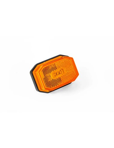 Luz de gálibo LED naranja posición lateral FT-001 Z con reflector y cable 0,5 metros 12/36V, Homologación E9 SM1 IA