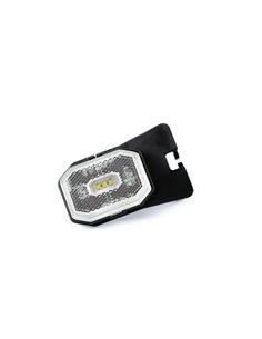 Luz de gálibo LED blanca posición delantera FT-001 BI con soporte angular, reflector y cable 0,5 metros 12/36V, Homologación E9 