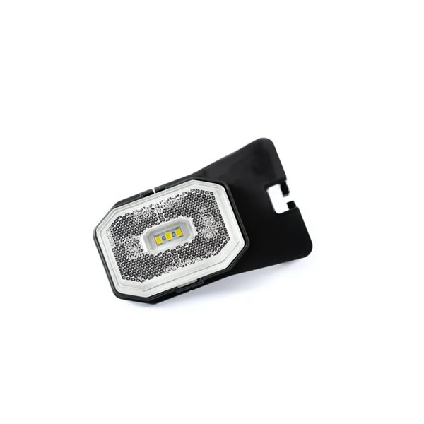 Luz de gálibo LED blanca posición delantera FT-001 BI con soporte angular, reflector y cable 0,5 metros 12/36V, Homologación E9 