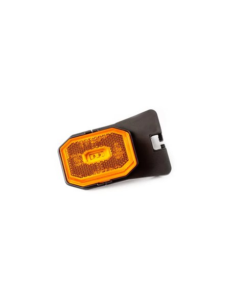 Luz de gálibo LED naranja posición lateral FT-001 ZI con soporte angular, reflector y cable 0,5 metros 12/36V, Homologación E9 S