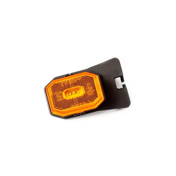 Luz de gálibo LED naranja posición lateral FT-001 ZI con soporte angular, reflector y cable 0,5 metros 12/36V, Homologación E9 S