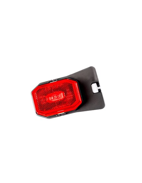 FT-001 CI Luz de posição traseira em LED vermelho com suporte angular, refletor e cabo de 0,5 metro, 12/36V, homologação E9 R1 I