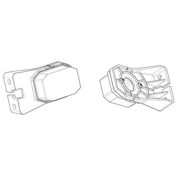 Feu de gabarit avant à LED blanc FT-001 BI avec support coudé, réflecteur et câble de 0,5 mètre, 12/36 V, E9