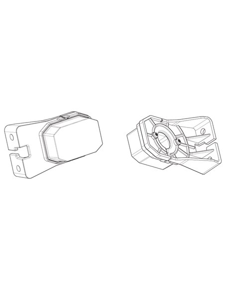 Luz de gálibo LED roja posición trasera FT-001 CI con soporte angular, reflector y cable 0,5 metros 12/36V, Homologación E9 R1 I