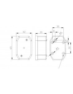 Piloto Reflectante LED Lateral o Galibo con varios soportes o sin soporte Fristom FT001 FT-001 LED Rectangular | LeonLeds 2