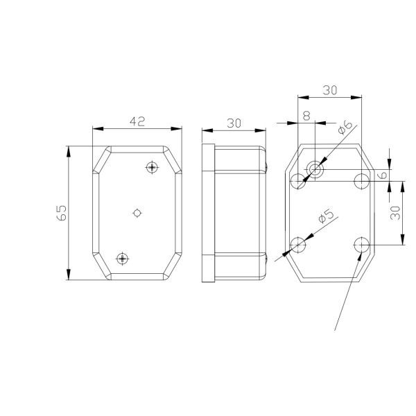Piloto Reflectante LED Lateral o Galibo con varios soportes o sin soporte Fristom FT001 FT-001 LED Rectangular | LeonLeds