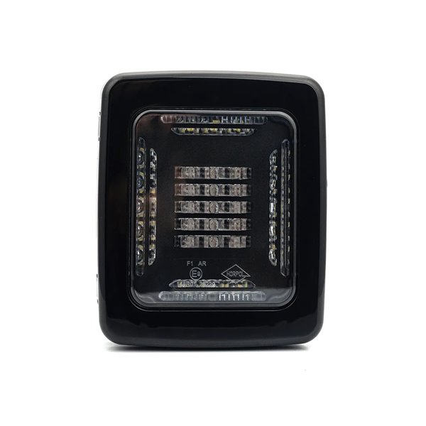Piloto Trasero LED Marco Negro CUBE LZD 2876 | Marcha Atrás y Antiniebla | IP68 12/24V | F1 AR