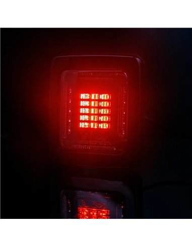 Piloto Trasero LED Marco Negro CUBE LZD 2876 | Marcha Atrás y Antiniebla | IP68 12/24V | F1 AR