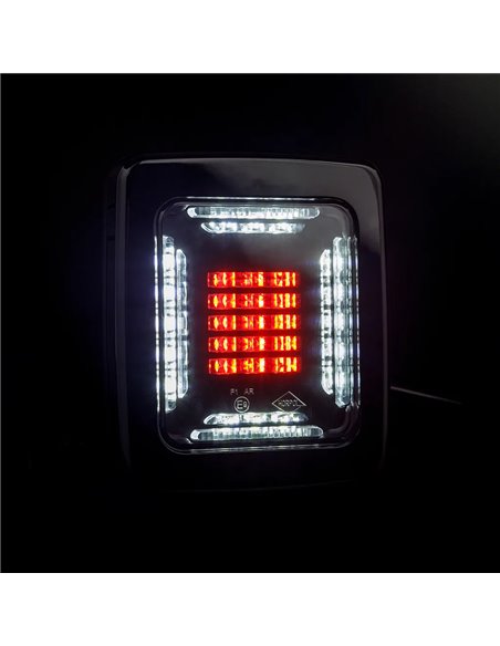 Lanterna traseira de LED CUBE LZD 2876 com moldura preta | Luzes de ré e de neblina | IP68 12/24V | F1 AR