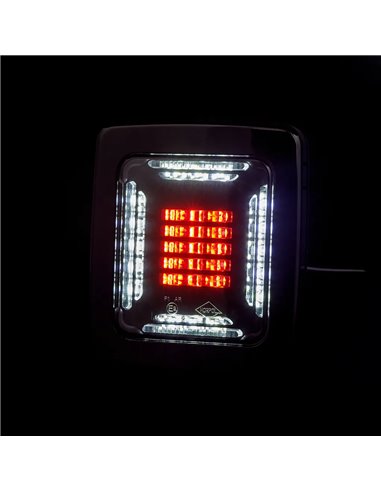 Piloto Trasero LED Marco Negro CUBE LZD 2876 | Marcha Atrás y Antiniebla | IP68 12/24V | F1 AR