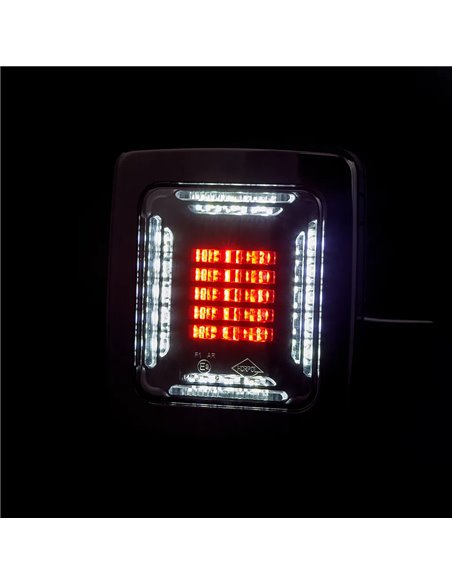 Piloto Trasero LED Marco Negro CUBE LZD 2876 | Marcha Atrás y Antiniebla | IP68 12/24V | F1 AR