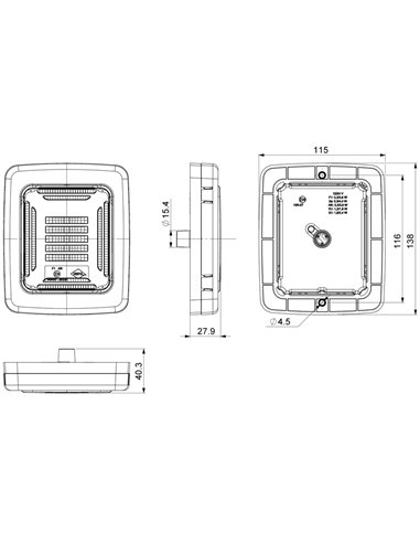 Feu arrière à LED CUBE LZD 2876 avec cadre noir | Feux de recul et antibrouillard | IP68 12/24 V | F1 AR