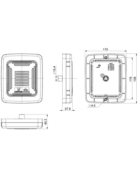 Feu arrière à LED CUBE LZD 2876 avec cadre noir | Feux de recul et antibrouillard | IP68 12/24 V | F1 AR