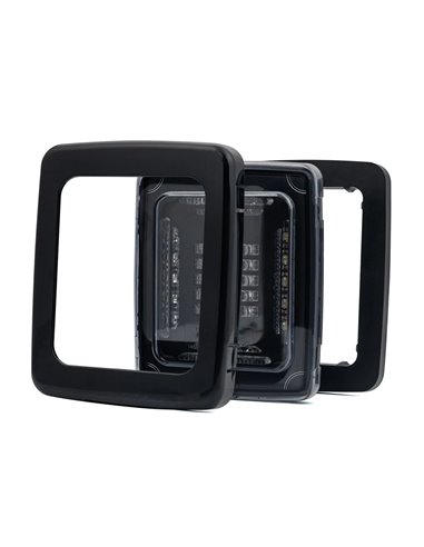 Piloto Trasero LED Marco Negro CUBE LZD 2876 | Marcha Atrás y Antiniebla | IP68 12/24V | F1 AR
