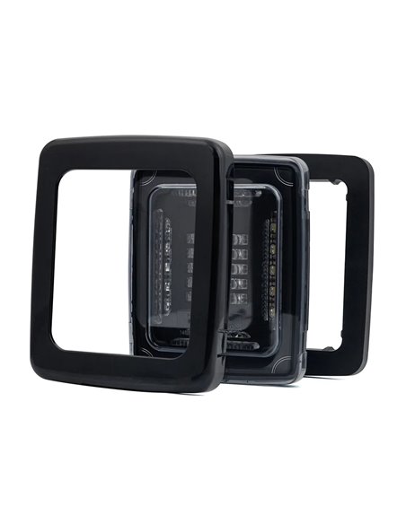 Piloto Trasero LED Marco Negro CUBE LZD 2876 | Marcha Atrás y Antiniebla | IP68 12/24V | F1 AR