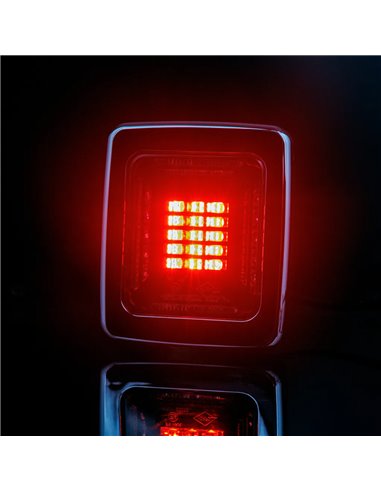 Piloto Trasero LED CUBE LZD 2876 | Marcha Atrás y Antiniebla | IP68 12/24V | F1 AR | Marco Cromado