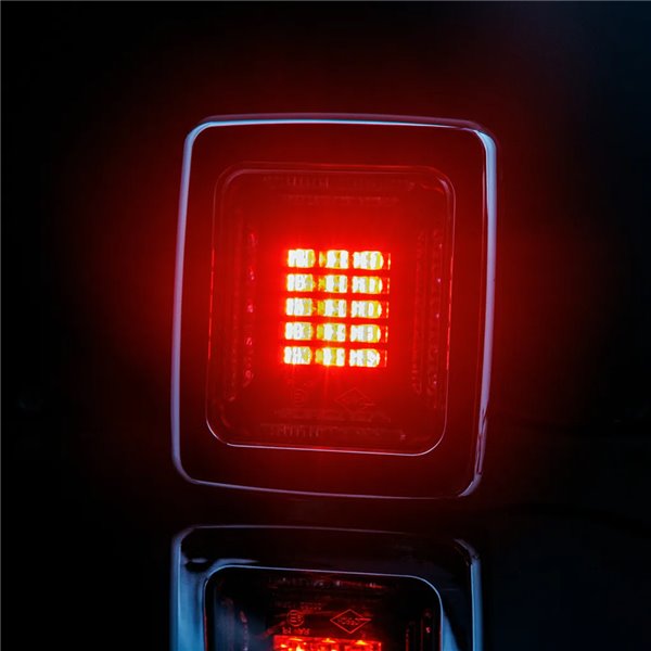 Piloto Trasero LED CUBE LZD 2876 | Marcha Atrás y Antiniebla | IP68 12/24V | F1 AR | Marco Cromado