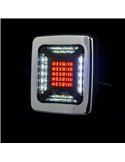 Piloto Trasero LED CUBE LZD 2876 | Marcha Atrás y Antiniebla | IP68 12/24V | F1 AR | Marco Cromado
