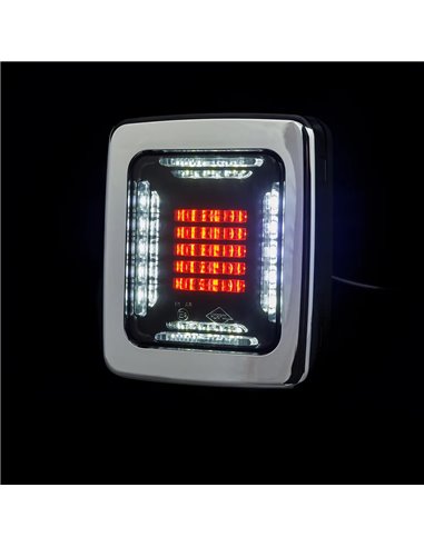 Piloto Trasero LED CUBE LZD 2876 | Marcha Atrás y Antiniebla | IP68 12/24V | F1 AR | Marco Cromado