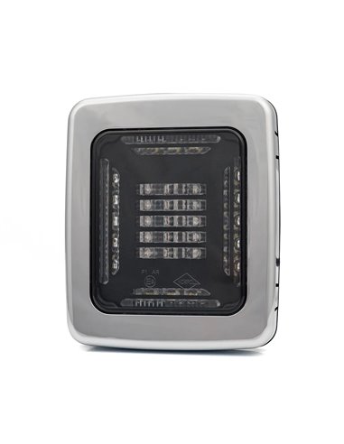 Piloto Trasero LED CUBE LZD 2876 | Marcha Atrás y Antiniebla | IP68 12/24V | F1 AR | Marco Cromado