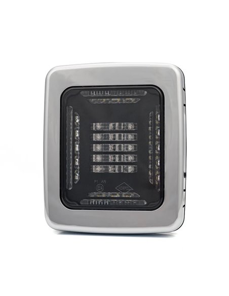 Piloto Trasero LED CUBE LZD 2876 | Marcha Atrás y Antiniebla | IP68 12/24V | F1 AR | Marco Cromado
