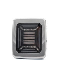 Piloto Trasero LED CUBE Cromado Rectangular | Posición NEON, Freno e Intermitente Dinámico | IP68 12/24V | 2a R1 S1