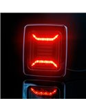 Piloto Trasero LED CUBE Cromado Rectangular | Posición NEON, Freno e Intermitente Dinámico | IP68 12/24V | 2a R1 S1