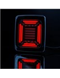 Piloto Trasero LED CUBE Cromado Rectangular | Posición NEON, Freno e Intermitente Dinámico | IP68 12/24V | 2a R1 S1