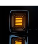 Piloto Trasero LED CUBE Cromado Rectangular | Posición NEON, Freno e Intermitente Dinámico | IP68 12/24V | 2a R1 S1